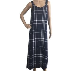 Vince Camuto Navy/White Plaid Summer Slip Dress Size S